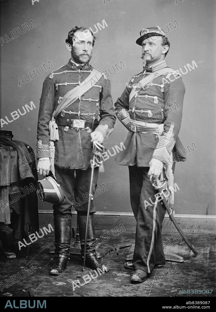 Col. F.G. D'Utassy & Brother, between 1855 and 1865. [Hungarian-American brothers Carl von Utassy (left) and Frederick George D'Utassy, officers in the Union Army: 39th New York Infantry, known as the 'Garibaldi Guard'].