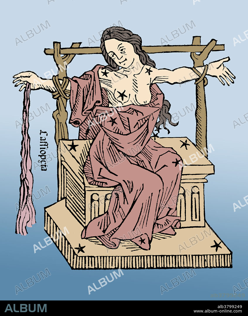 Colorization of the seated queen of Cassiopeia. A constellation in the northern sky, named after the vain queen Cassiopeia in Greek mythology, who boasted about her unrivalled beauty. Cassiopeia was one of the 48 constellations listed by the 2nd century Greek astronomer Ptolemy, and it remains one of the 88 modern constellations defined by the International Astronomical Union. It is easily recognizable due to its distinctive 'W' shape, formed by five bright stars.