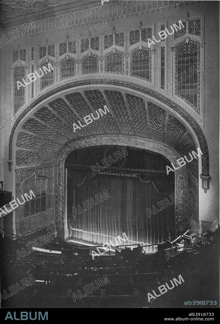 Auditorium, California Theatre, San Francisco, California, 1922. The California Theatre was a cinema designed by Alfred Henry Jacobs which opened in 1917. It was renamed the State Theatre in 1941 but closed in 1954. From The Architectural Forum Volume XXXVII. [Rogers and Manson, New York, 1922].