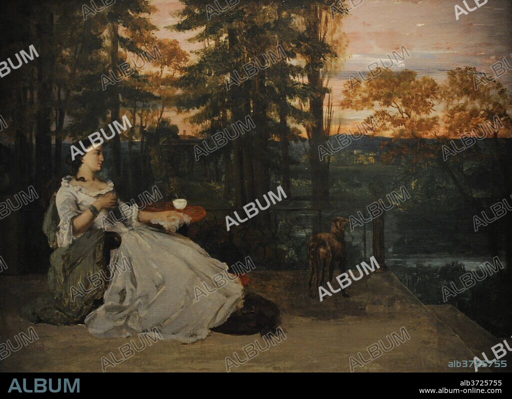 Gustave Courbet (1819-1877). Pintor francés, máximo representante del realismo. Señora en la terraza (La Señora de Frankfurt), 1858. Museo Wallraf-Richartz. Colonia. Alemania.