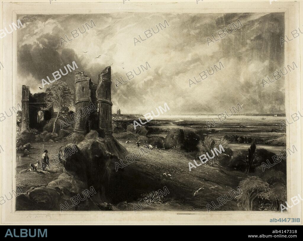 Hadleigh Castle Near the Nore. David Lucas (English, 1802-1881); after John Constable (English, 1776-1837). Date: 1831-1832. Dimensions: 267 × 364 mm (image); 276 × 373 mm (plate); 299 × 401 mm (sheet). Mezzotint on paper. Origin: England.