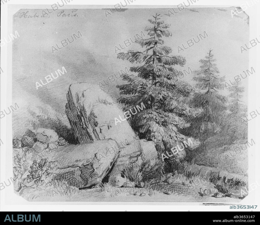 Landscape (from McGuire Scrapbook). Artist: Charles Antoine Colomb Hubert (born Gengembre) (1790-1863). Dimensions: 5 3/16 x 6 3/8 in. (13.2 x 16.2 cm). Date: 1839.