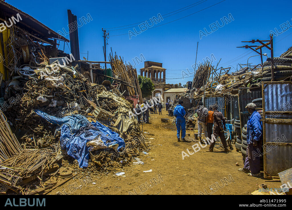 Metal scrap for sale, Medebar market, Asmara capital of Eritrea.