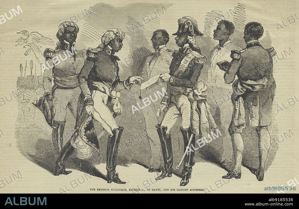 The Emperor Soulouque, Faustin I., of Haiti, and his Cabinet Ministers, 1859-01-29.