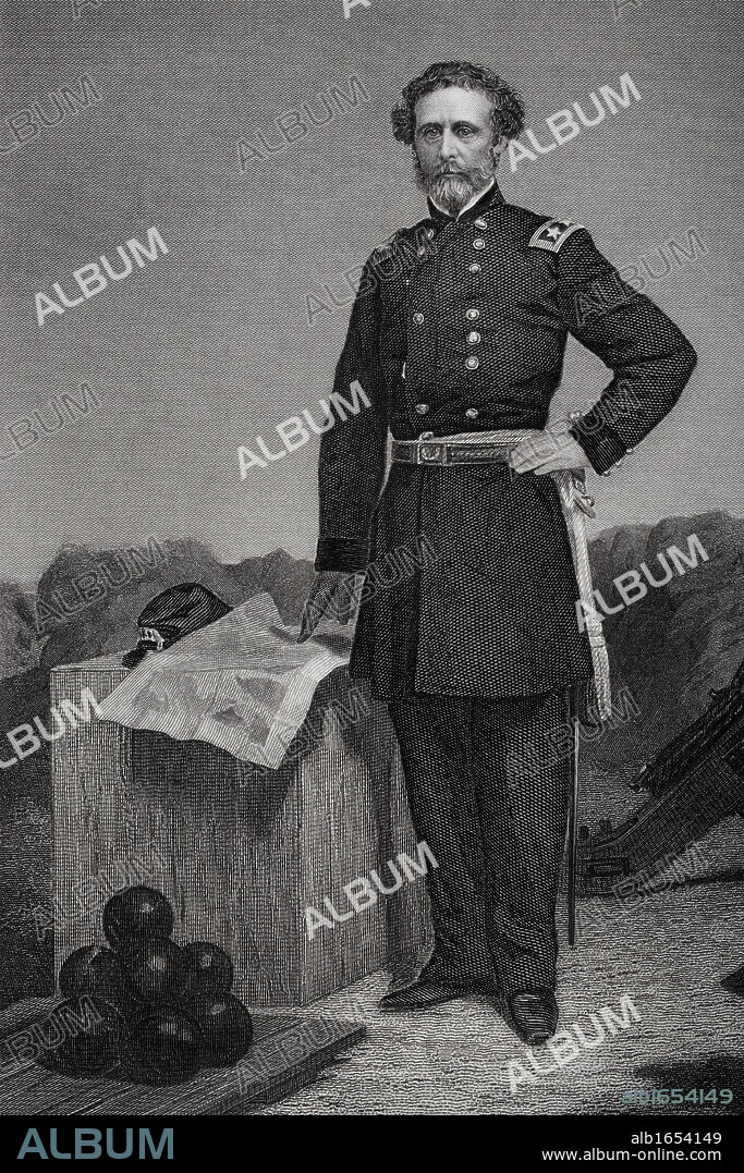 John Charles Fremont 1813 to 1890. American general in Civil War, mapmaker and explorer of the Far West. From painting by Alonzo Chappel.