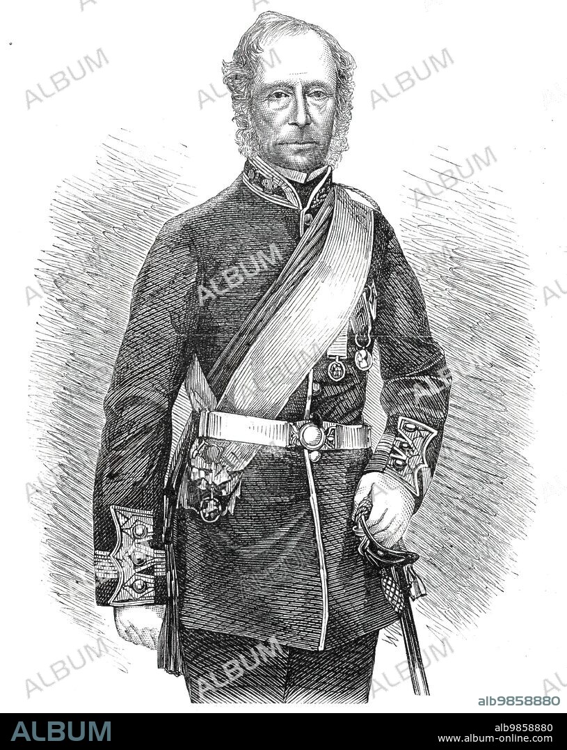 The late Duke of Richmond, K.G. - from a photography by Maull and Polyblank, 1860. 'The Duke of Richmond succeeded to the family honours on the 28th of August, 1819, on the death of his father, who died, while he was Governor-General in Canada, from the effects of the bite of a dog. The Duke had entered the British Army early in life as an Ensign in the 52nd Regiment...He was severely wounded in his chest by a musket-ball at the battle of Orthes. He was afterwards Aide-de-Camp to the Prince of Orange, and was with him at the battles of Quatre Bras and Waterloo...In politics his Grace was a supporter of the Earl of Derby and the Conservative party, and was a determined opponent to the repeal of the Com Law...He was a zealous agriculturist, and was one of the founders of the Royal Agricultural Society of England, of which society he was a trustee. He was also a princely supporter of the turf, the annual races at Goodwood Park affording scope for the display of his manly sporting taste and his generous hospitality'. From "Illustrated London News", 1860.