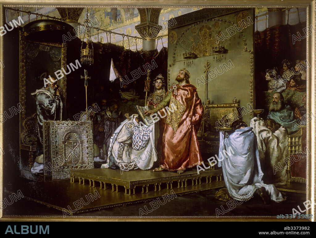 ANTONIO MUÑOZ DEGRAIN. Conversion of Reccared to Catholicism at the Council III of Toledo, 589.