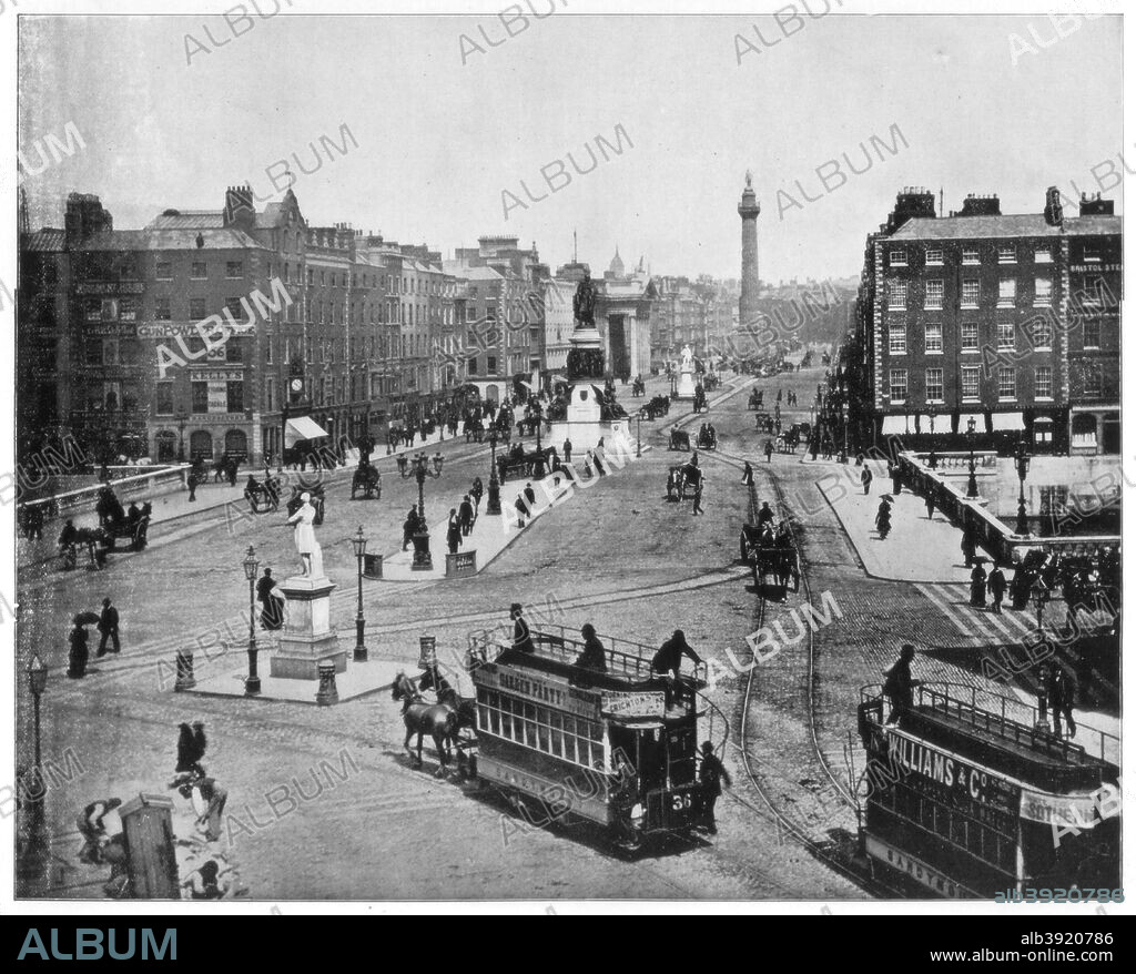 Sackville Street, Dublin, late 19th century. Photograph from Portfolio of Photographs, of Famous Scenes, Cities and Paintings by John L Stoddard, published by the Werner Company, (Chicago, c1899).