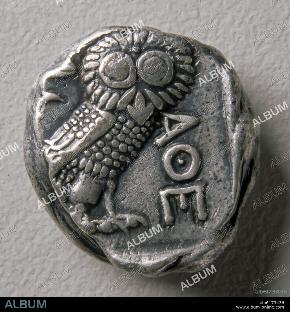 MONEDA-TETRADRACMA R(24.429)ATENAS-REVERSO-21,04 MM-LECHUZA DE ATENEA (ESCUDO DE ATENAS).