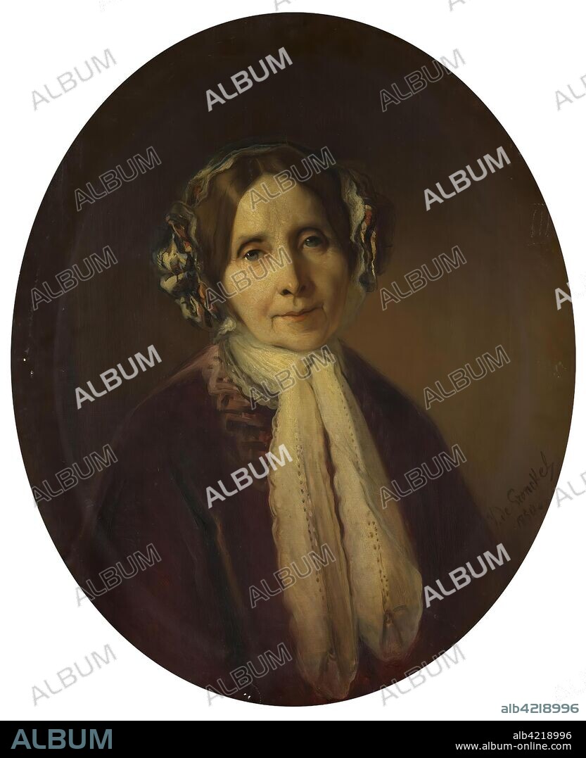 VITAL JEAN DE GRONCKEL. 'Portrait of an Elderly Woman'. Russia, 1850. Dimensions: 71x60 cm.