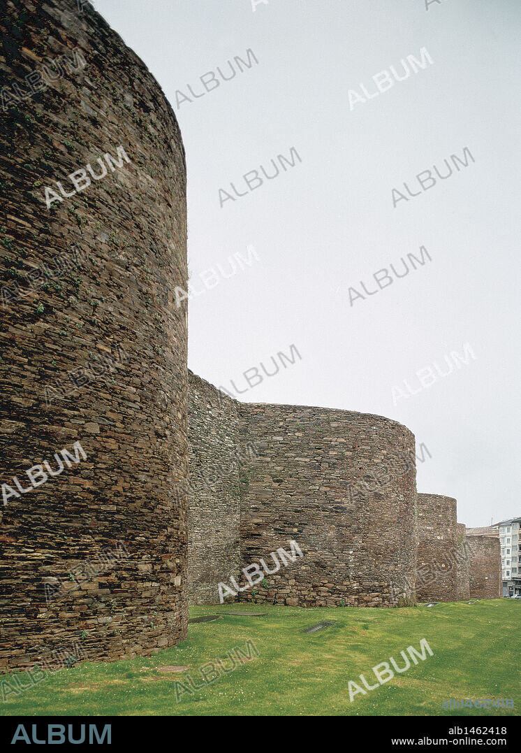 Spain. Galicia. Lugo. Roman walls. Were constructed in the 3rd Century.