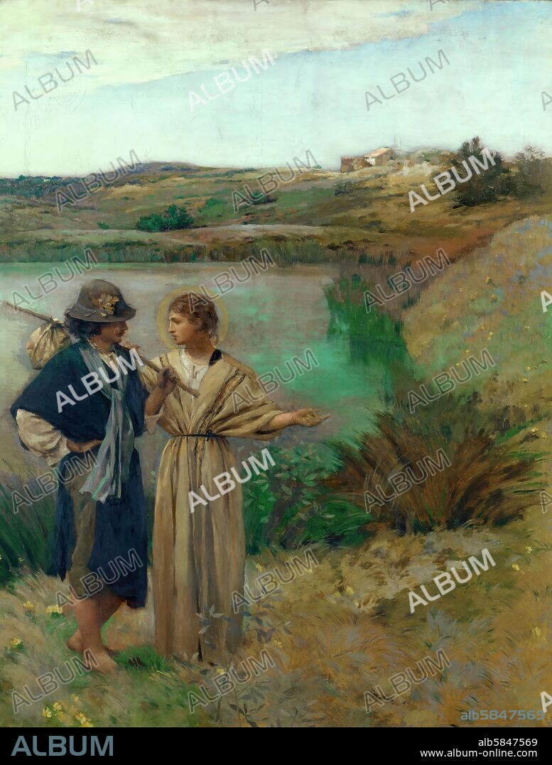 JEAN CHARLES CAZIN. Tobie et l'Ange - Tobias and the angel. Canvas.