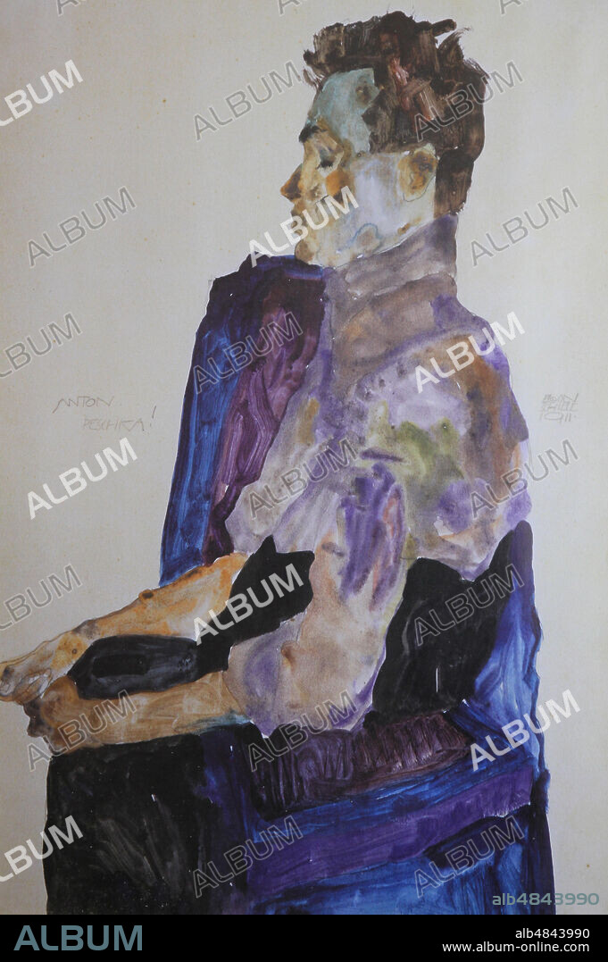 EGON SCHIELE. Portrait of Anton Peschka.