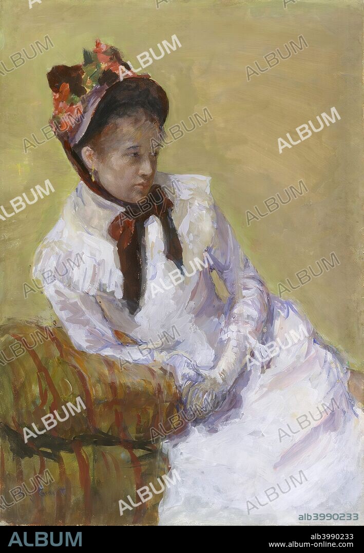 MARY STEVENSON CASSATT. Mary Cassatt, Autorretrato,  60 x 41.1 cm. Acuarela. 1878.