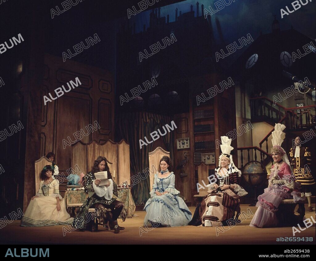 MOLIERE   JEAN BAPTISTE POQUELIN  ESCRITOR FRANCES . 1622 - 1673  TEATRO." LAS MUJERES SABIAS " , REPRESENTACION TEATRAL EN MADRID.