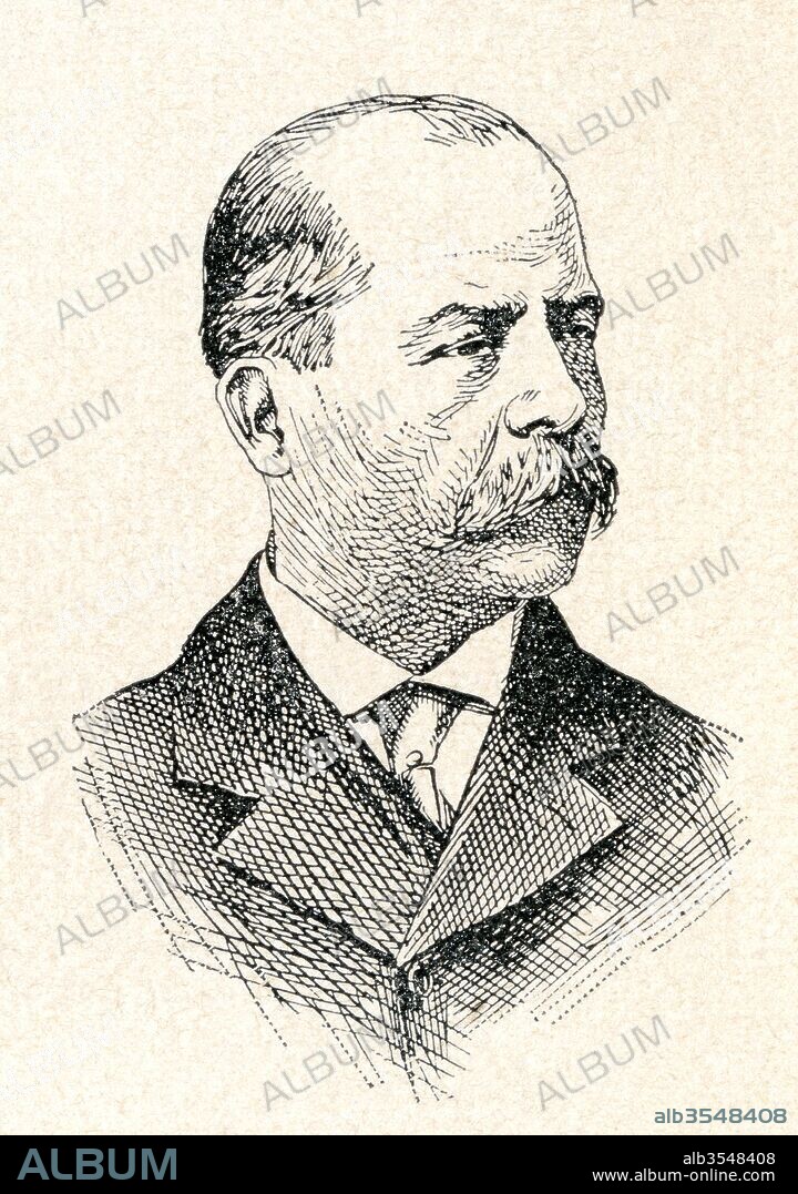 Manuel José Estrada Cabrera, 1857 – 1924. 13th President of Guatemala. From Enciclopedia Ilustrada Segui, published c. 1900.