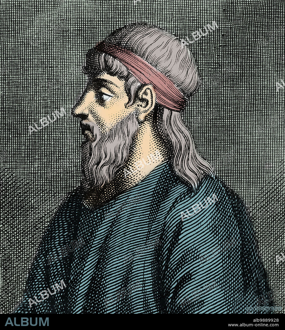 Portrait of Parmenides of Elea (fl.c 5th BC) Greek philosopher.