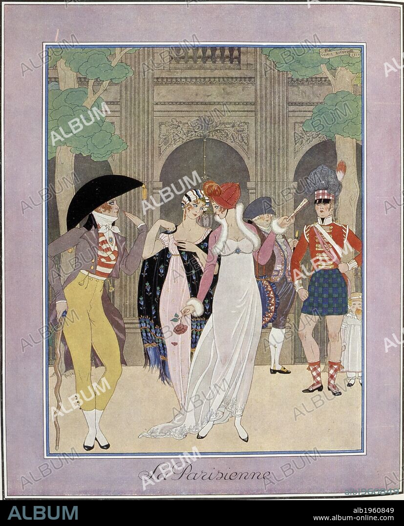 GEORGE BARBIER. La Parisienne. L'illustration. 25/12/1921. Colour illustration. Fashion and costume. Source: l'illustration. Language: French.