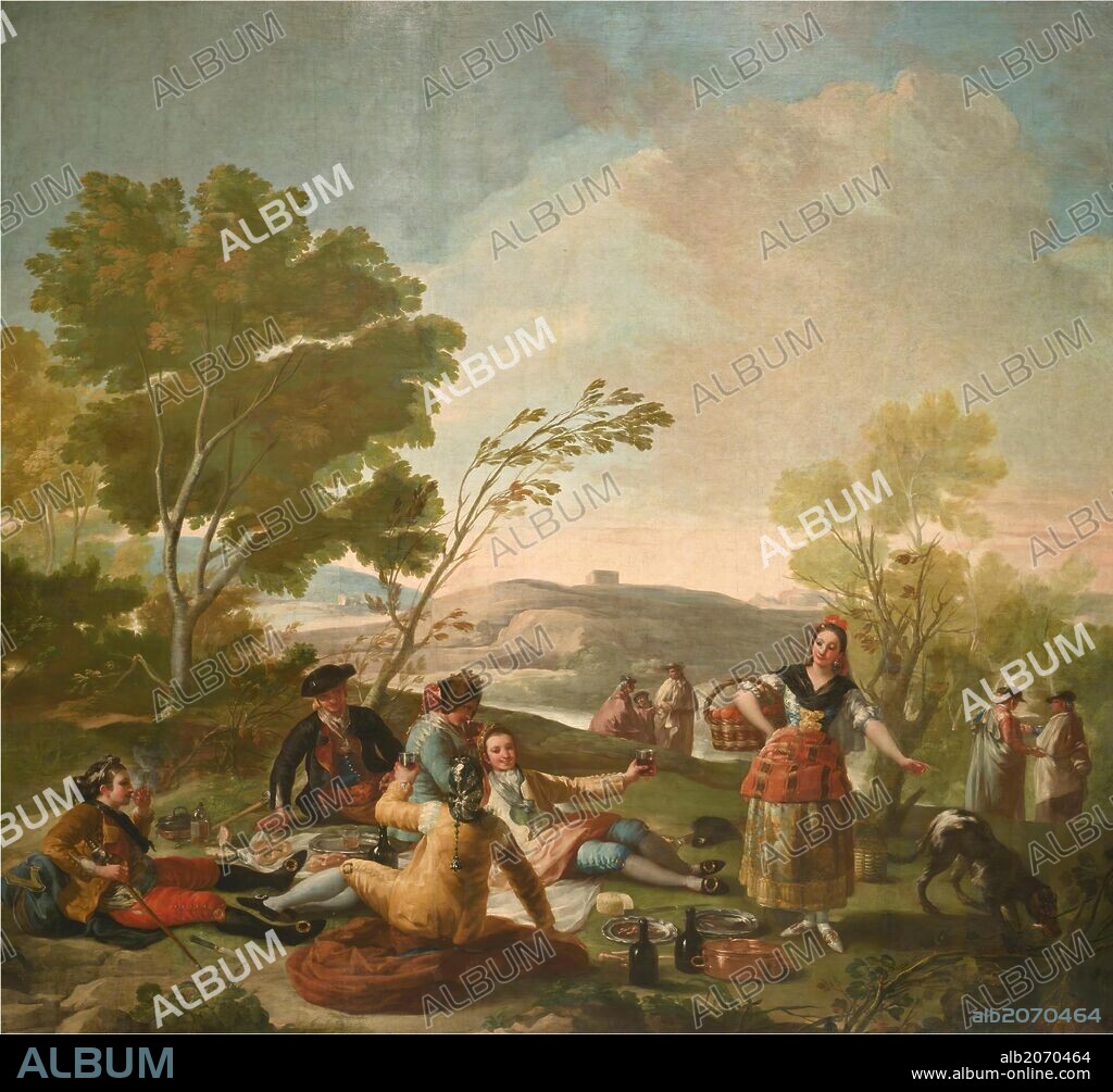 Francisco de Goya y Lucientes / 'Picnic on the Banks of the Manzanares', 1776, Spanish School, Oil on canvas, 271 cm x 295 cm, P00768.