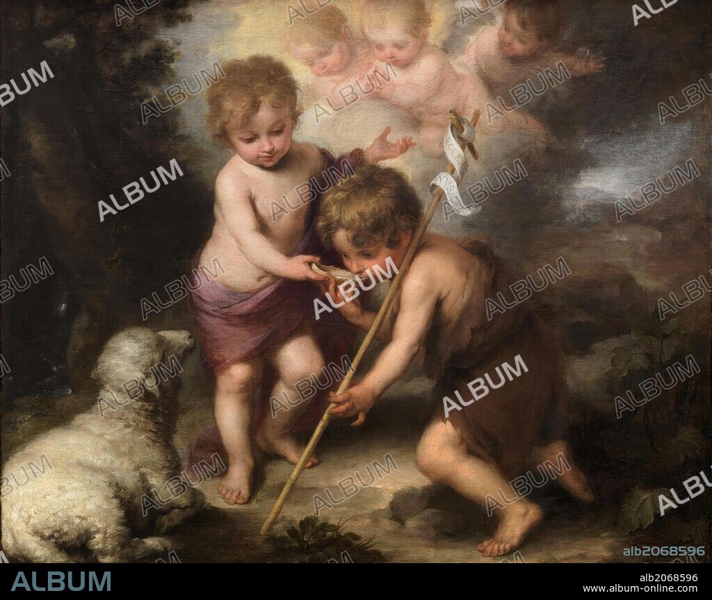 BARTOLOMÉ ESTEBAN MURILLO. Bartolomé Esteban Murillo / 'The Holy Children with a Shell', 1670-1675, Spanish School, Oil on canvas, 104 cm x 124 cm, P00964.