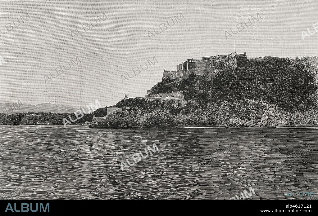 Cuba. Santiago de Cuba. Castillo del Morro. Grabado. La Ilustración Española y Americana, 1898.