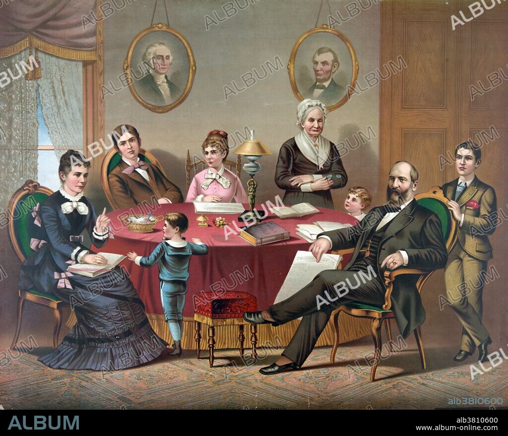 In 1858, Garfield married Lucretia Rudolph. They had seven children (five sons and two daughters) Eliza Arabella, Harry Augustus, James Rudolph, Mary, Irvin, Abram and Edward. James Abram Garfield (November 19, 1831 - September 19, 1881) was the 20th President of the United States. He opposed Confederate secession, served as a Major General in the Union Army during the American Civil War. He was first elected to Congress in 1862 and served nine consecutive terms. His accomplishments as President included a controversial resurgence of Presidential authority above Senatorial courtesy in executive appointments, energizing US naval power, and purging corruption in the Post Office Department. He made notable diplomatic and judiciary appointments, including a US Supreme Court justice. Garfield appointed several African-Americans to prominent federal positions. He advocated a bi-metal monetary system, agricultural technology, an educated electorate, civil rights for African-Americans, and proposed substantial civil service reform. His presidency lasted just 200 days, from March 4, 1881, until his death on September 19, 1881, as a result of being shot by assassin Charles J. Guiteau on July 2, 1881. He suffered a massive heart attack and a ruptured splenic artery aneurysm, following blood poisoning and bronchial pneumonia. He was 49 years old.