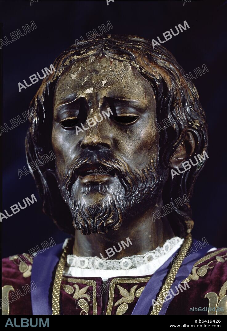 JUAN DE MESA O LUIS DE PEÑA O FRANCISCO OCAMPO. IMAGEN DEL CRISTO DE MEDINACELI SIN LA CORONA DE ESPINAS - SIGLO XVII.