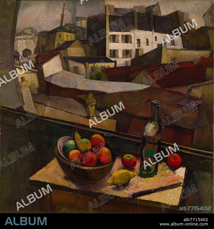 Diego Rivera, 1886-1957. "Cuchillo y fruta frente a la ventana" (Knife and Fruit at the Window), 1917. Oil on canvas, 91.8 × 92.4 cm. Mexico City, Museo Dolores Olmedo.