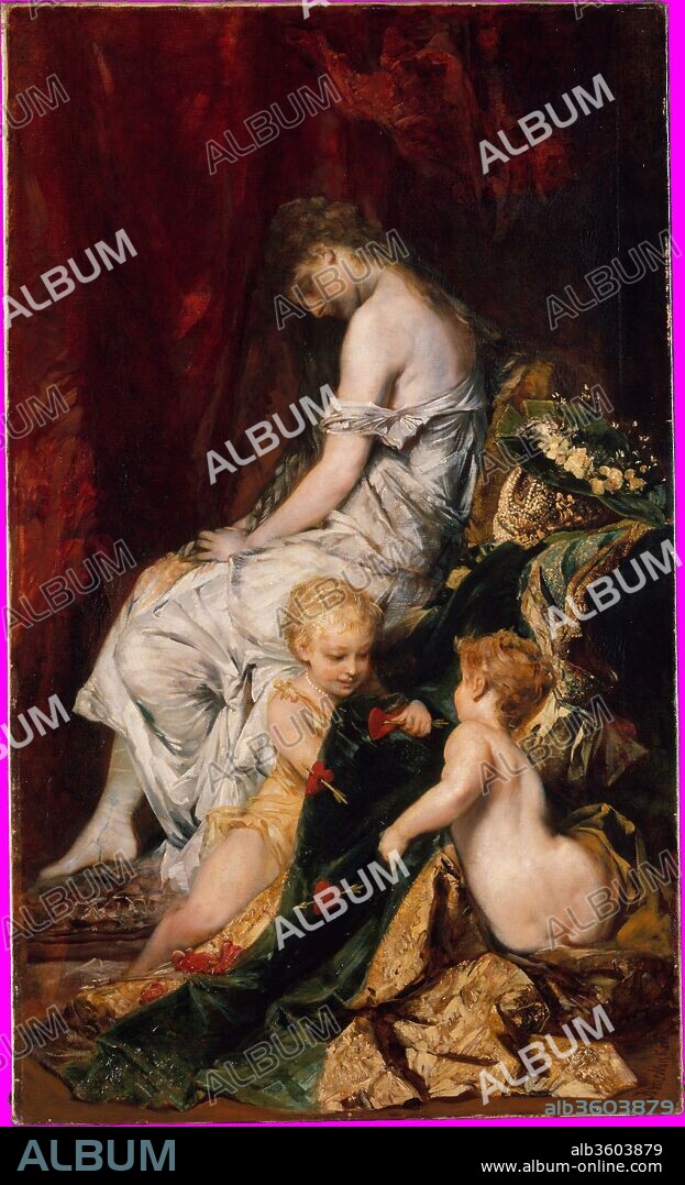 The Dream after the Ball. Artist: Hans Makart (Austrian, Salzburg 1840-1884 Vienna). Dimensions: 62 3/8 x 37 1/4 in. (158.4 x 94.6 cm).