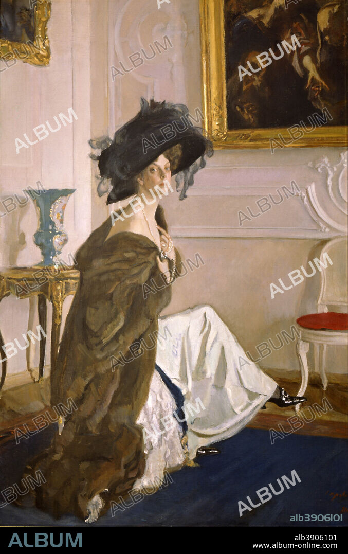VALENTIN SEROV. Portrait of Princess Olga Orlova. Date/Period: 1911. Painting. Oil on canvas Oil on canvas. Height: 2,375 mm (93.50 in); Width: 1,600 mm (62.99 in).
