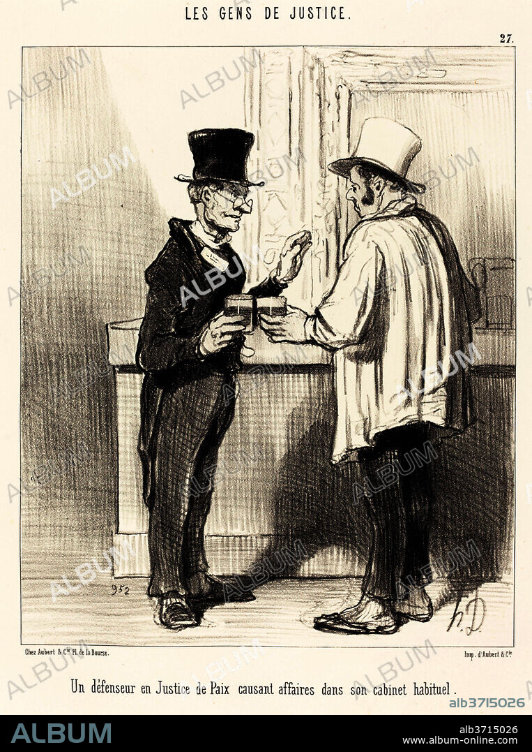 HONORE DAUMIER. Un Défenseur... causant... dans son cabinet habituel. Dated: 1846. Medium: lithograph.