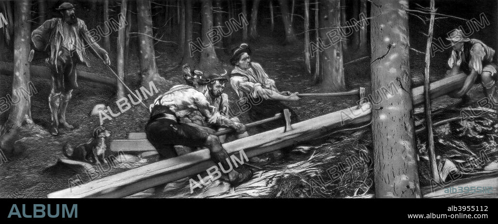 'The Wood Cutters', c1880-1882. A print from Modern Artists, prepared under the direction of FG Dumas, JS Virtue and Co, London, c1880-1882.