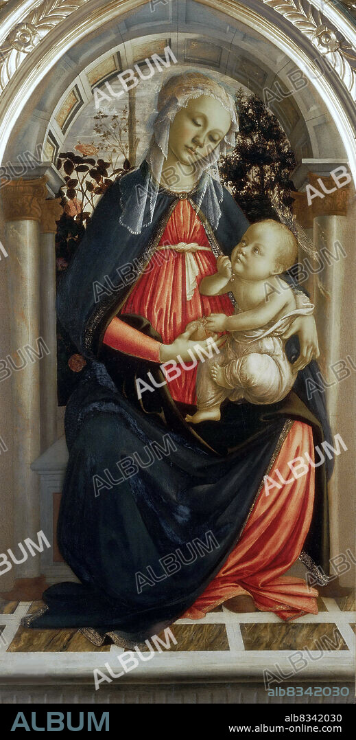 SANDRO BOTTICELLI. Madonna of the Rose Garden (Madonna del Roseto).
