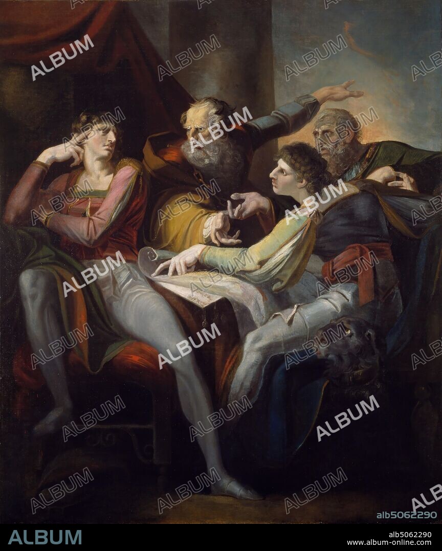 Dispute between Hotspur, Glendower, Mortimer and Worcester, 1784 Henry Fuseli, Oil Painting, Literature, William Shakespeare, Literature, Art Movement, Symbolism, Art Movement, Romanticism.