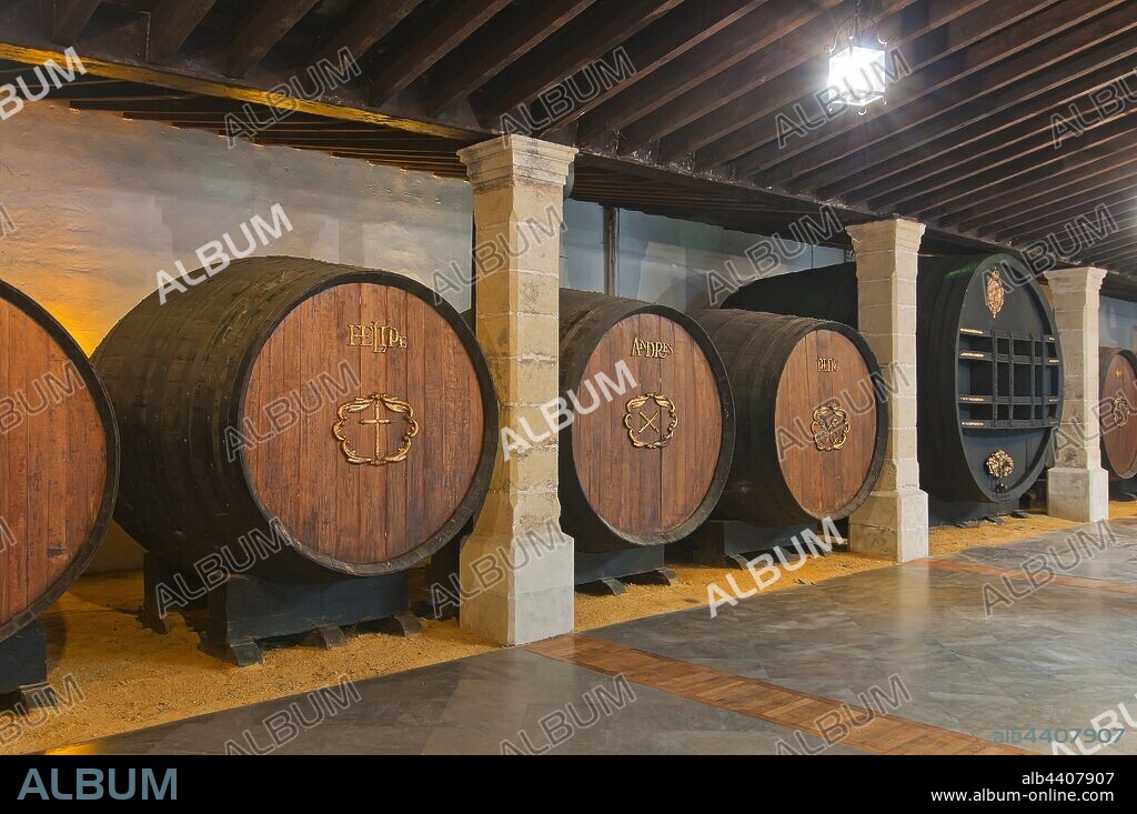 Gonzalez Byass winery, Los Apostoles cellar, Jerez de la Frontera, Cadiz province, Region of Andalusia, Spain, Europe.