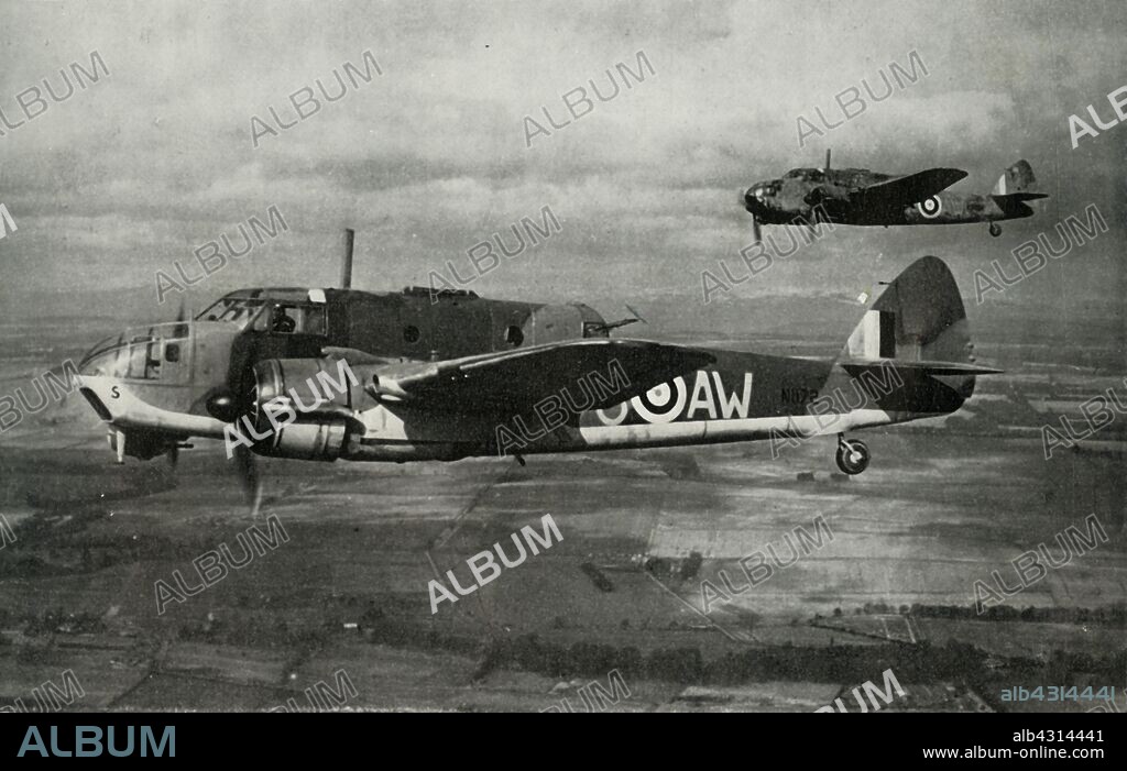 'The Bristol Beaufort', 1941. British twin-engined torpedo bomber designed by the Bristol Aeroplane Company, used during the Second World War. From "The Royal Air Force in Pictures", 2nd edition, by World War I flying ace Major Oliver Stewart. [Country Life Ltd, London, 1941].