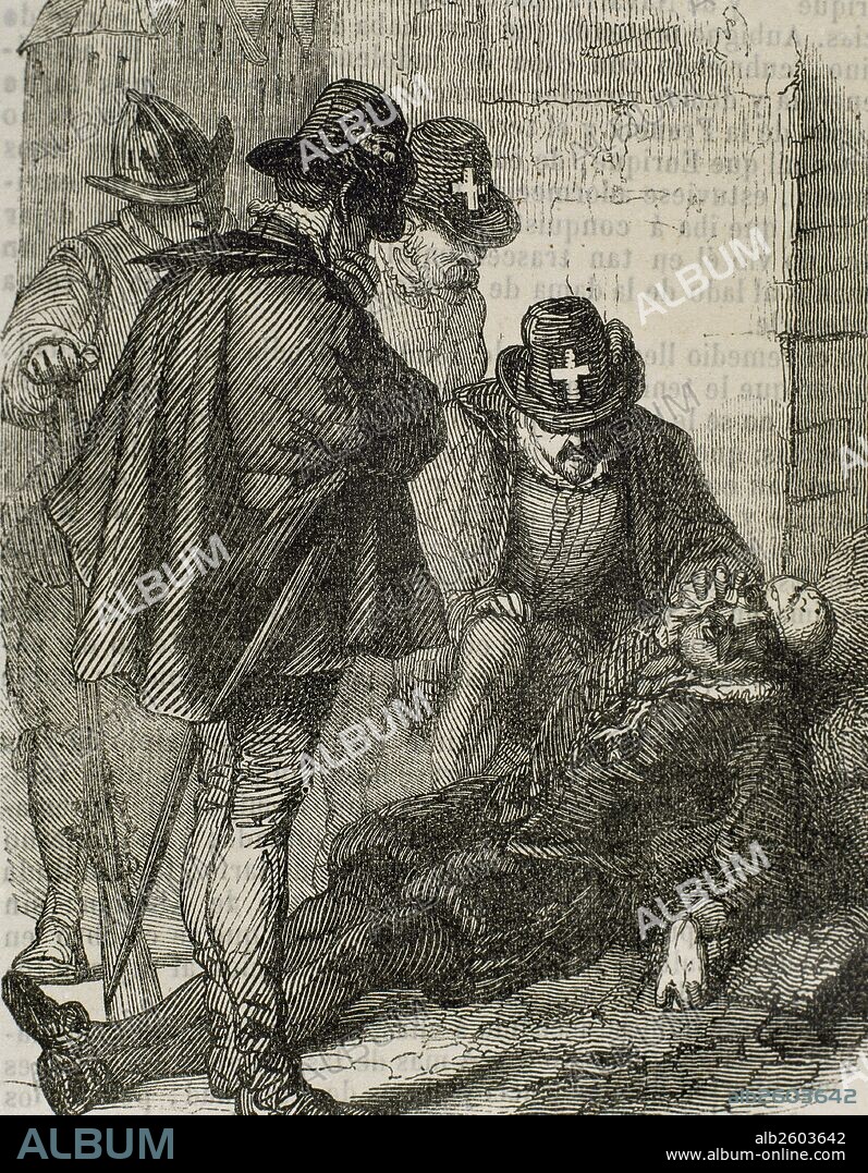 COLIGNY, Gaspard de Châtillon, conde de (Châtillon-sur-Loing,1519-París,1572). Almirante francés. Combatió en la batalla de San Quintín donde fue derrotado (1557). Lideró el partido de los hugonotes protestantes durante las guerras de Religión, combatiendo contra el partido católico. Durante la matanza general de la Noche de San Bartolomé fue asesinado. Grabado por Dupré.