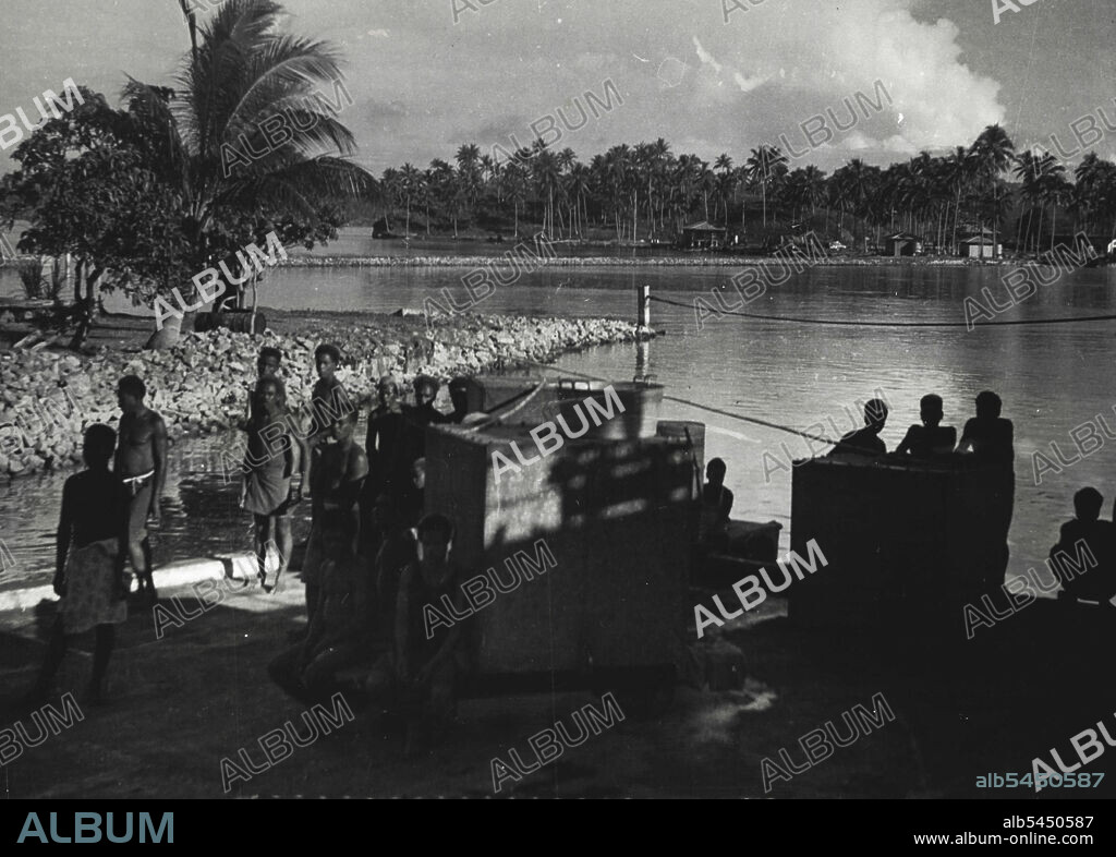 Gavutu, Solomon Islands. This spot is about three miles from Tulagi in the zone where American troops have landed and established a "beach head," despite desperate opposition. August 12, 1942.