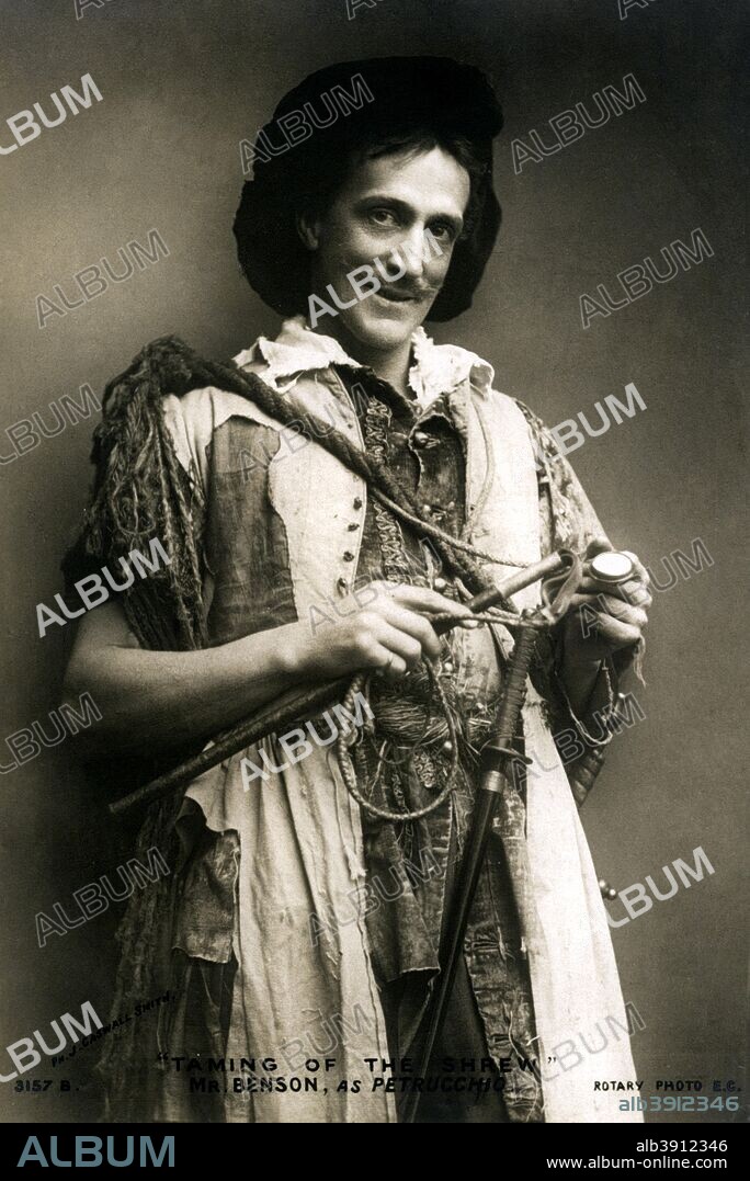 Frank Benson (1858-1939), English actor and theatre manager, early 20th century. Benson is seen here in costume as 'Petruccho' from Shakespeare's The Taming of the Shrew.
