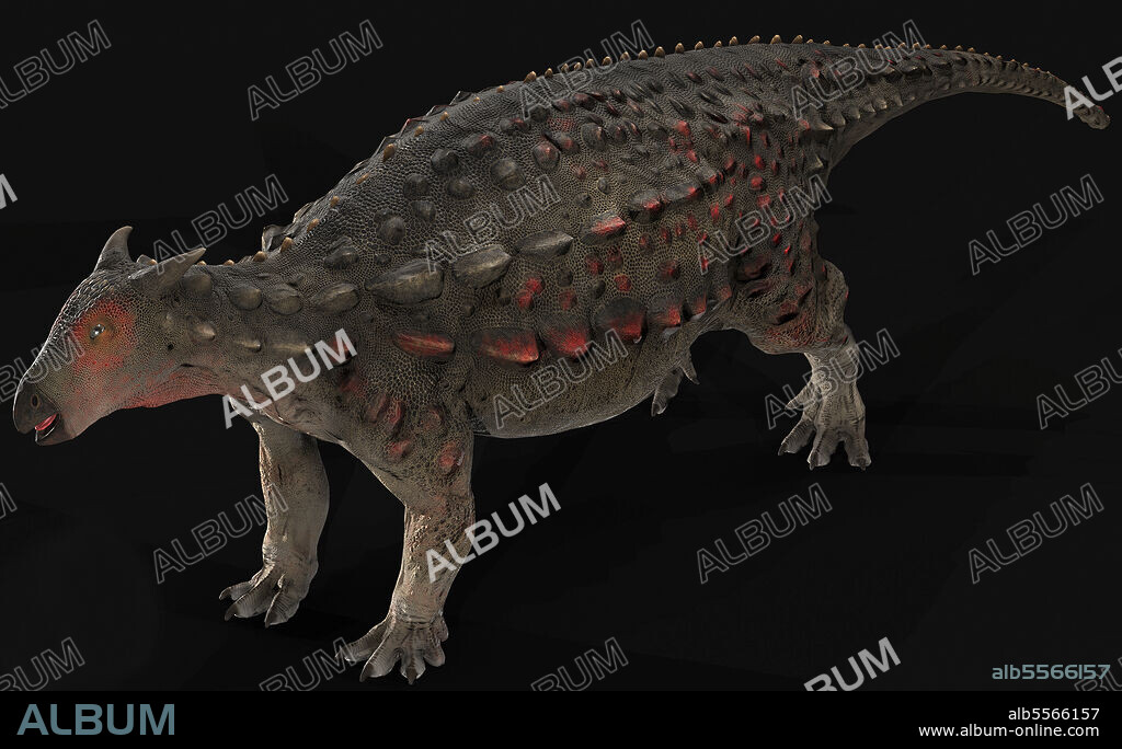 Scelidosaurus dinosaur on black background.