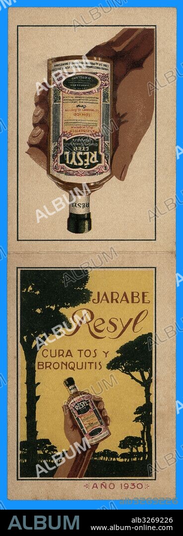 Publicidad. El Jarabe Resyl, para la bronquitis. Barcelona, año 1930.