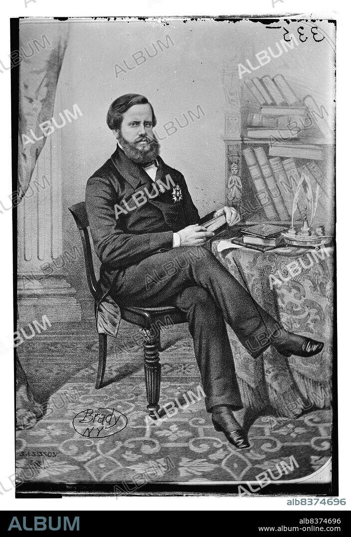 Don Pedro II, Emporor of Brazil, between 1855 and 1865. [Last monarch of the Empire of Brazil].