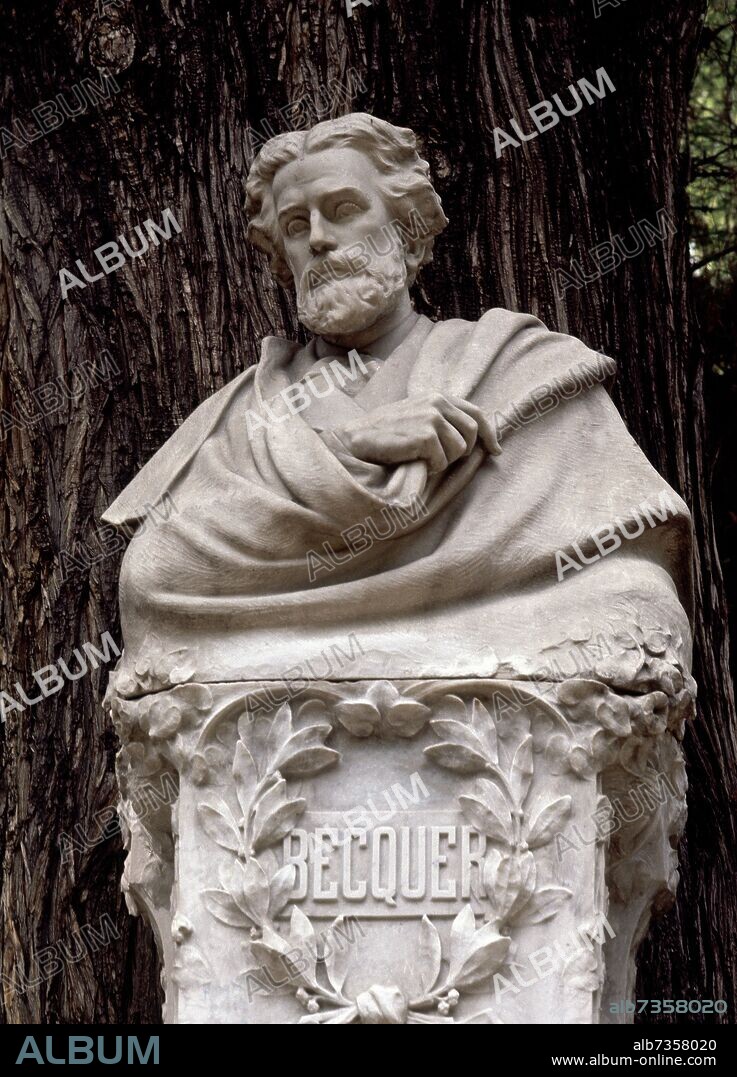 LORENZO COULLAUT VALERA (1876-1932). MONUMENTO A BECQUER DETALLE DEL BUSTO.