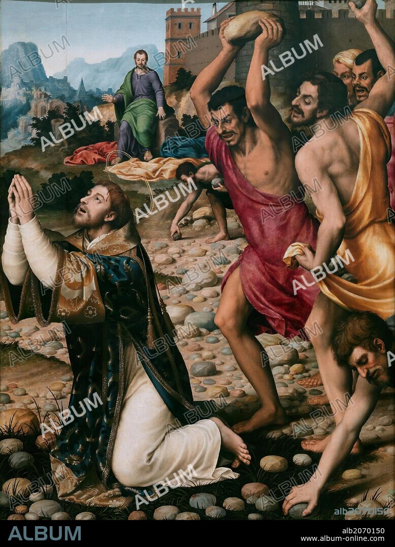 VICENTE JUAN MASIP. Juan de Juanes / 'The Martyrdom of Saint Stephen', ca. 1562, Spanish School, Oil on panel, 160 cm x 123 cm, P00841.