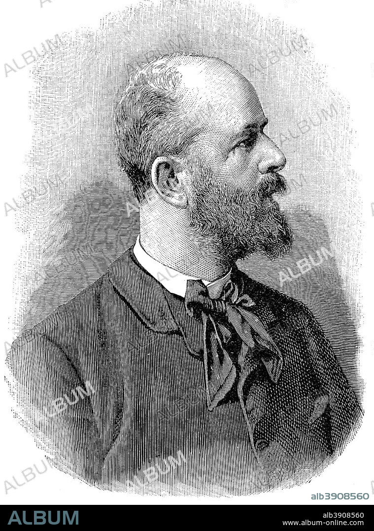 Arthur Gundaccar von Suttner, February 21, 1850, December 10, 1902, was an Austrian writer, woodcut from the year 1888, Germany, Europe.