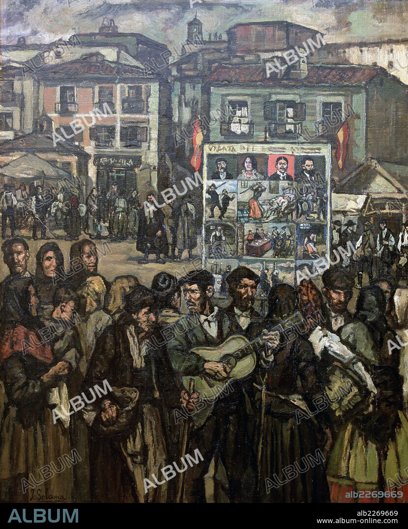 JOSÉ GUTIERREZ SOLANA. JOSE GUTIERREZ SOLANA. . PINTOR ESPAÑOL. MADRID 1886-1945. . EL CARTEL DEL CRIMEN , OLEO 1920. COLECCION PARTICULAR. . ATENCION: AUTOR CONTEMPORANEO SUJETO A COPYRIGHT ©. EL CLIENTE FINAL ES RESPONSABLE DE LA GESTION DE LOS DERECHOS DE AUTOR CON LAS SOCIEDADES EXISTENTES DE GESTION DE DERECHOS O DIRECTAMENTE CON LOS ORGANISMOS TITULARES DE LOS MISMOS.