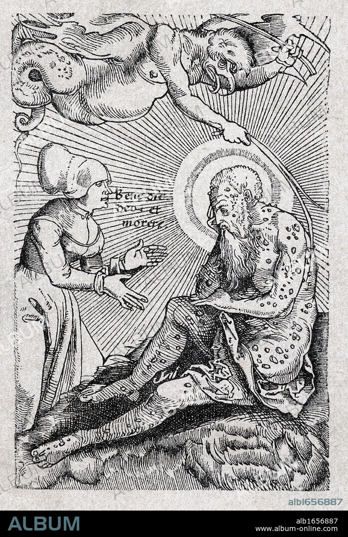 Leprosy Illustration on front cover of book Spedalskhed published Denmark 1895.