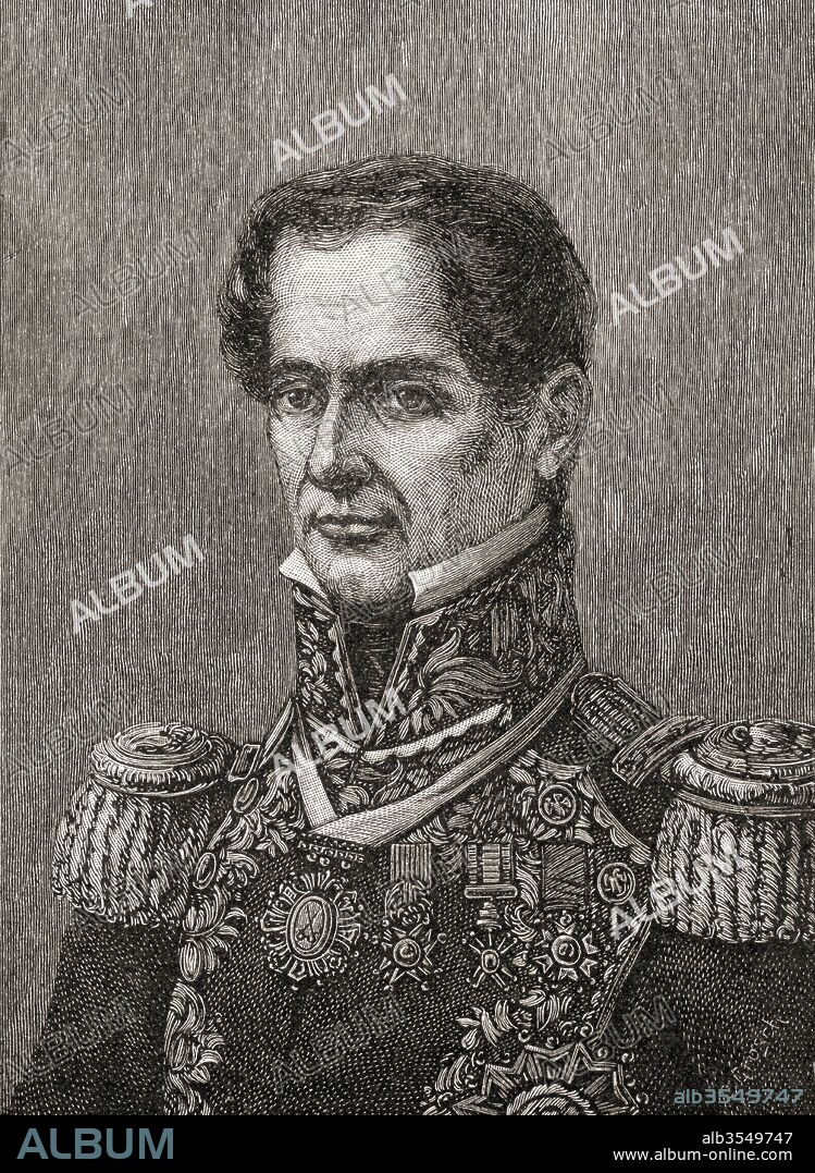 Antonio de Padua María Severino López de Santa Anna y Pérez de Lebró, 1794 – 1876, aka Santa Anna or López de Santa Anna and sometimes called "the Napoleon of the West". Mexican politician, general and 8th President of Mexico. From The History of Our Country, published 1905.