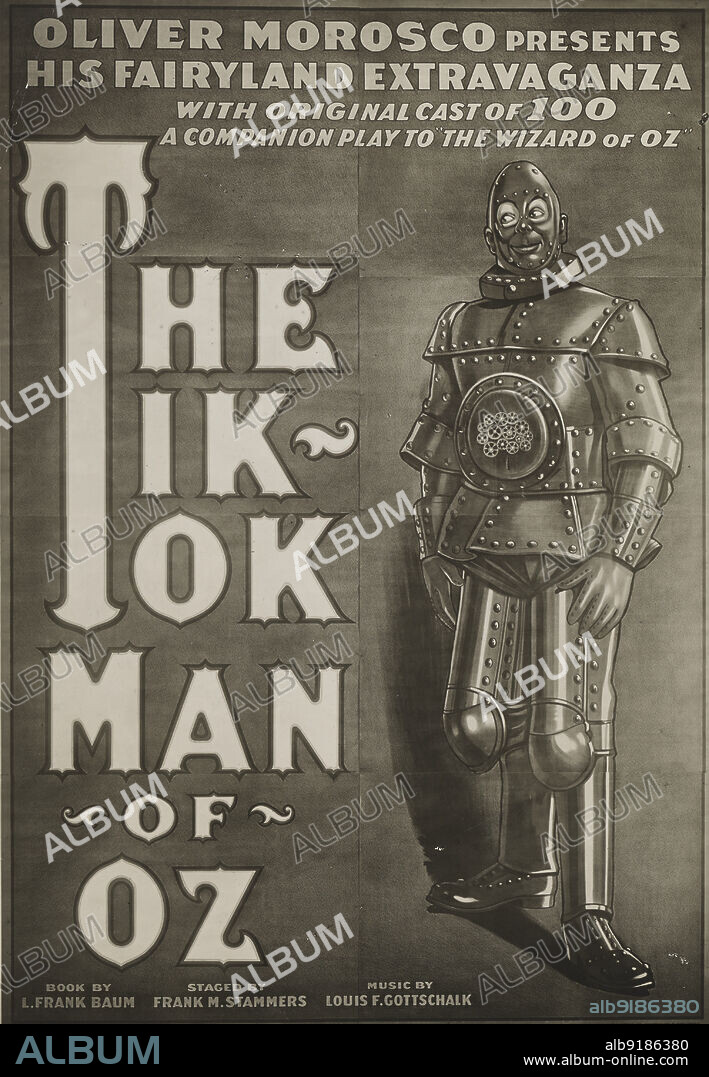 Photograph of poster publicizing the stage production The Tik-Tok Man of Oz, 1913.