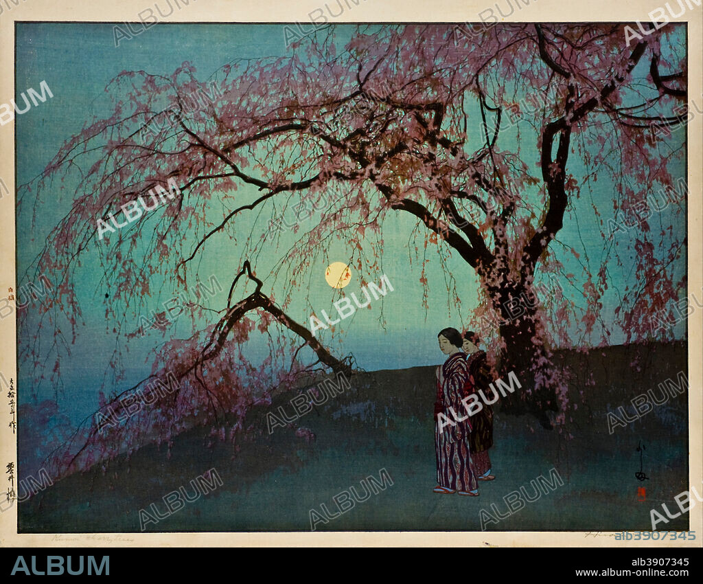 HIROSHI YOSHIDA. Kumoi-Zakura (Kumoi Cherry Trees). Date/Period: 1920. Print. Woodblock color print on paper. Height: 294 mm (11.57 in); Width: 451 mm (17.75 in).